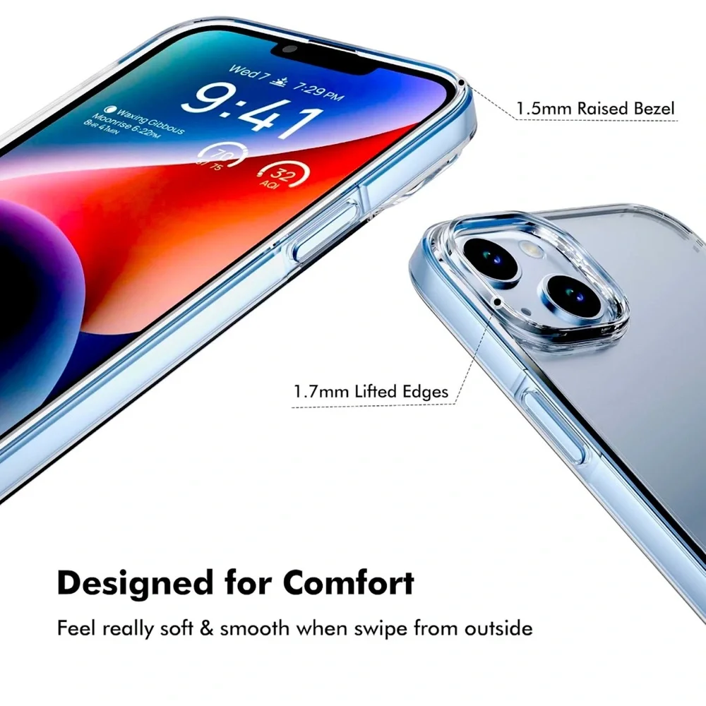 AASD [5 in 1 for IPhone 14 Plus Case Cover 6.7”, Screen Protector, Camera Lens